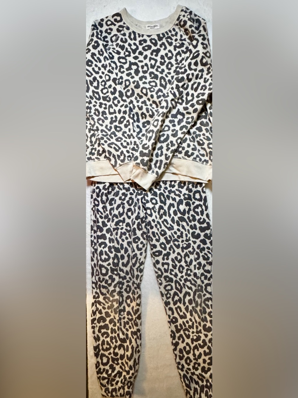 Leopard Print 2 Piece Lounge Set - Medium sweatshirt and joggers
